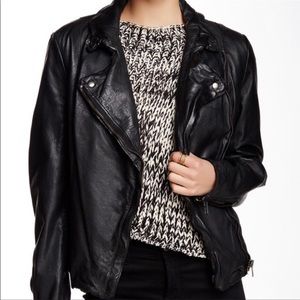 Muubaa Monteria Lambskin Leather Biker Jacket, Blk